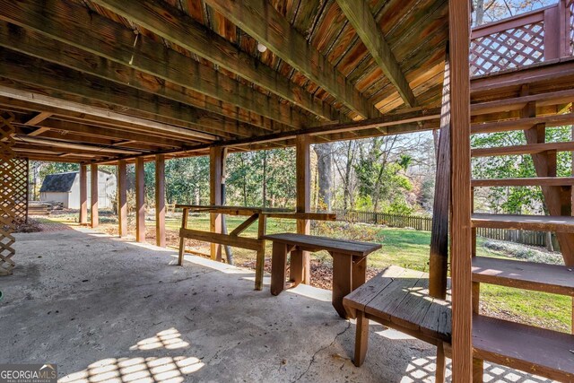 deck featuring ceiling fan