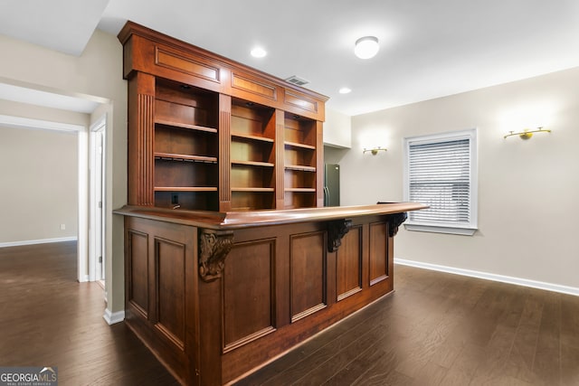 interior space featuring dark wood-type flooring