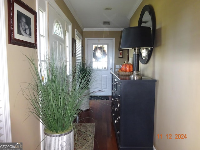 foyer with ornamental molding