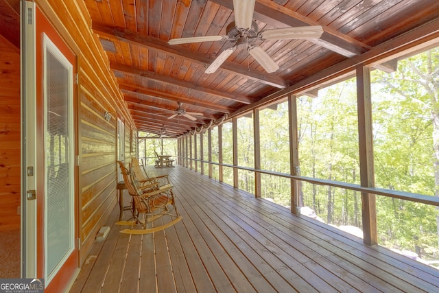 739 Barnes Mill Rd, Hamilton, GA 31811 - deck featuring a ceiling fan