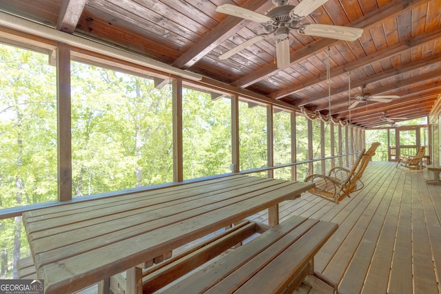 739 Barnes Mill Rd, Hamilton, GA 31811 - unfurnished sunroom with a ceiling fan
