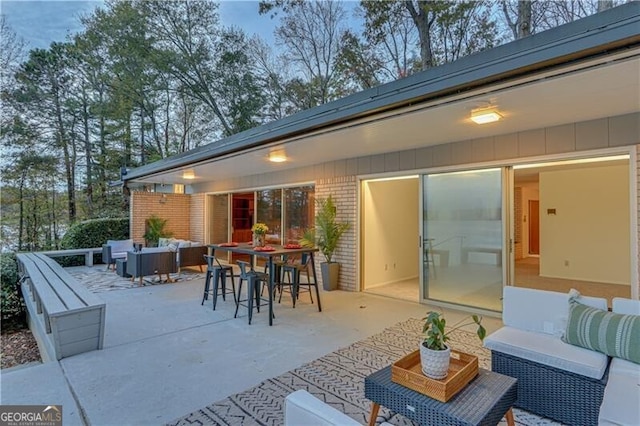 view of patio featuring an outdoor living space