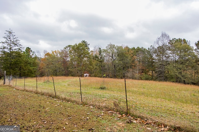 view of yard with a rural view