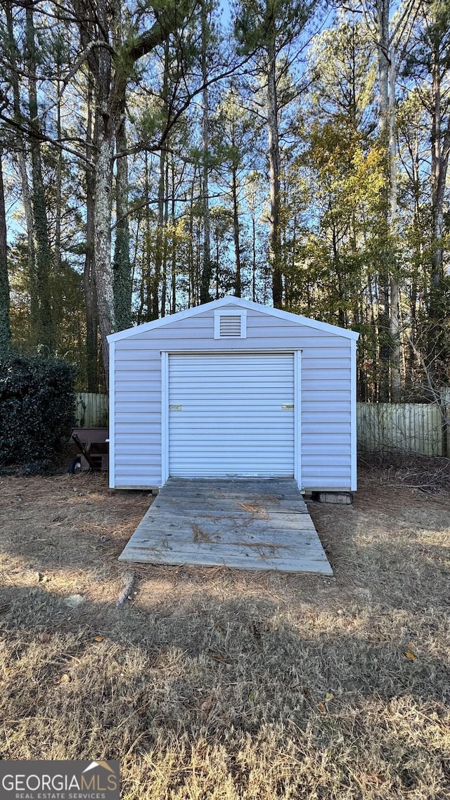 view of garage