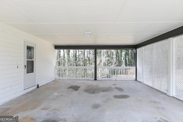 view of unfurnished sunroom