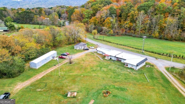 bird's eye view with a rural view