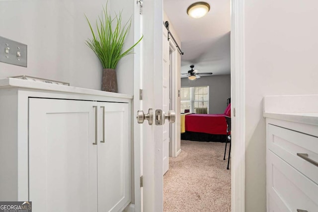 bathroom with ceiling fan