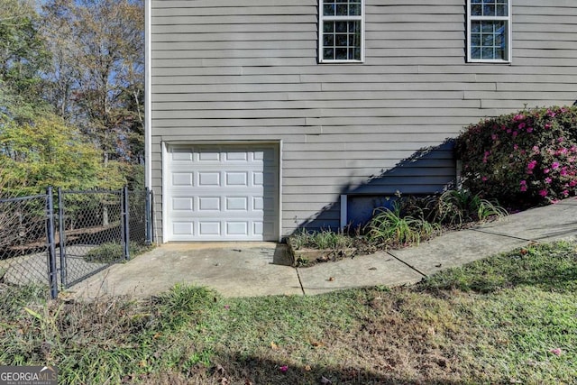 view of garage