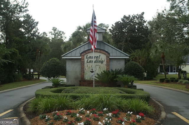 view of community sign