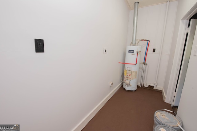 utility room featuring gas water heater