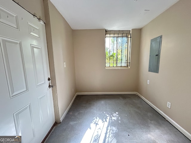 unfurnished room with electric panel