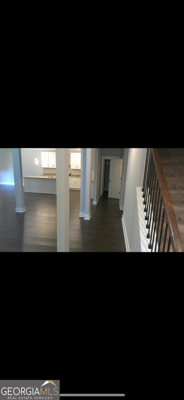 interior space featuring dark hardwood / wood-style floors