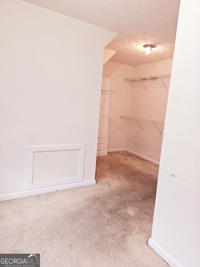 walk in closet with carpet floors