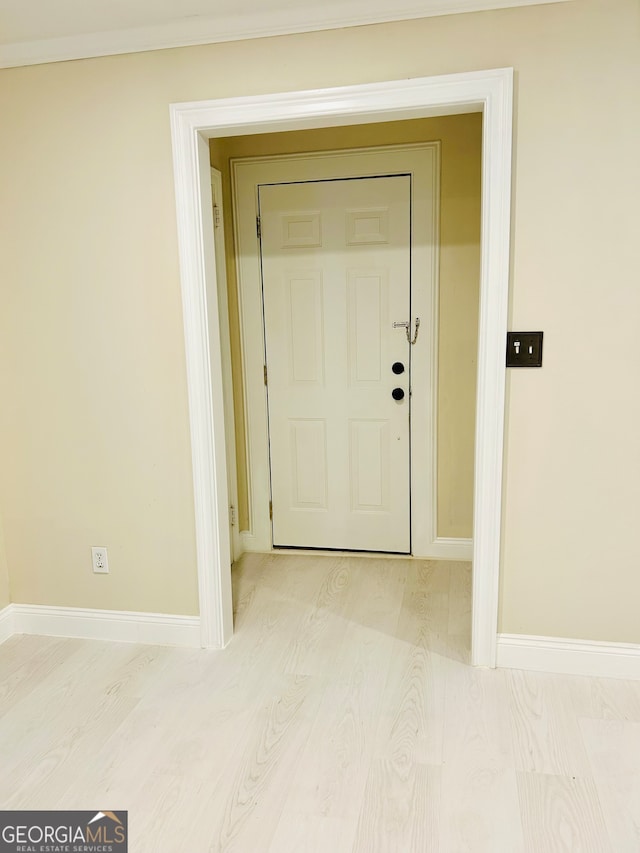 doorway featuring light wood-type flooring