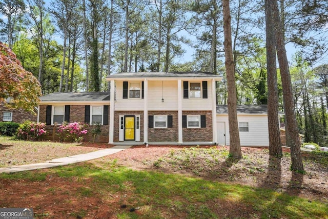 view of split level home