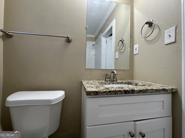 1764 Thomas Ter, Decatur, GA 30032 - bathroom with ornamental molding, vanity, and toilet