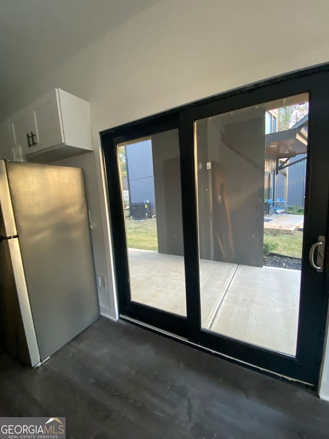 entryway featuring dark wood-type flooring