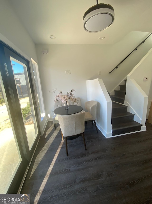 dining room featuring dark hardwood / wood-style flooring