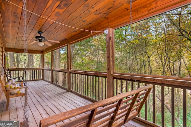 deck with ceiling fan