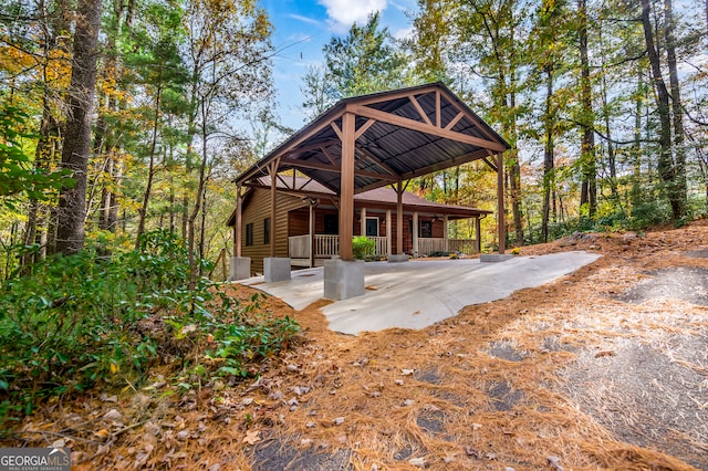 exterior space with covered porch