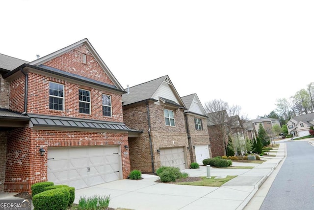 exterior space with a garage