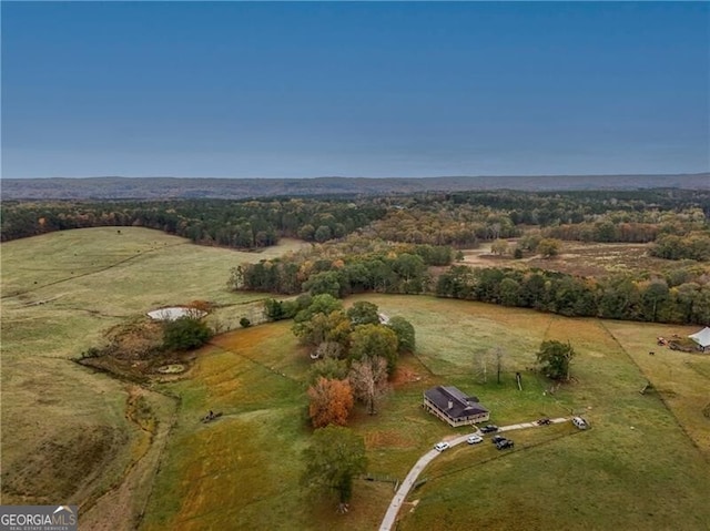 bird's eye view featuring a rural view