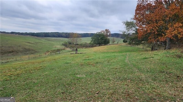 view of yard featuring a rural view