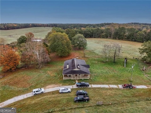 bird's eye view featuring a rural view