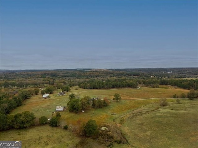 bird's eye view with a rural view