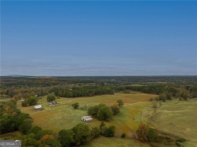 bird's eye view featuring a rural view