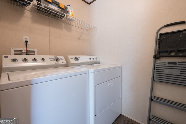 laundry area featuring washer and dryer