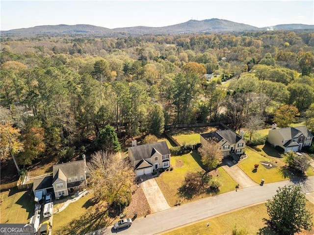 aerial view featuring a mountain view