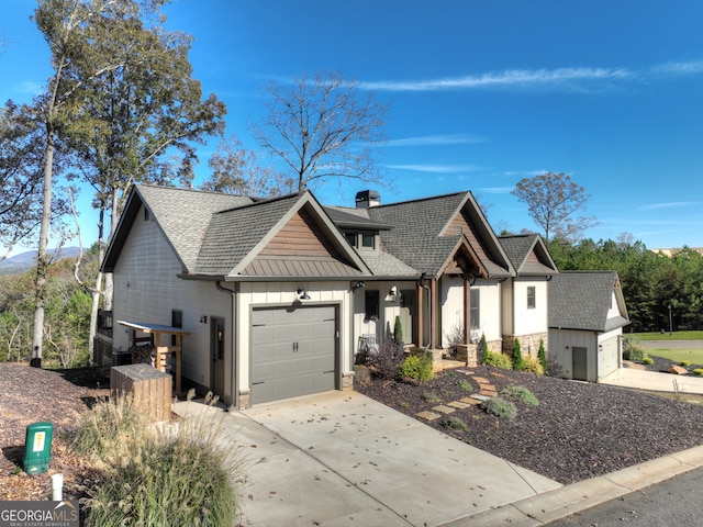 view of front of property featuring a garage