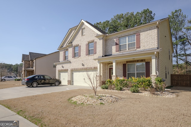 view of front of home with a garage