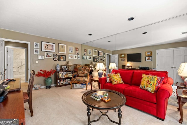 view of carpeted living room