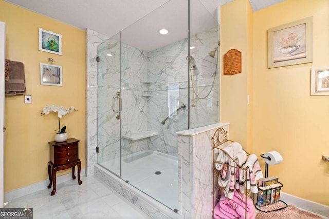 bathroom featuring walk in shower