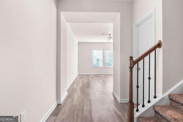 hallway featuring light hardwood / wood-style floors