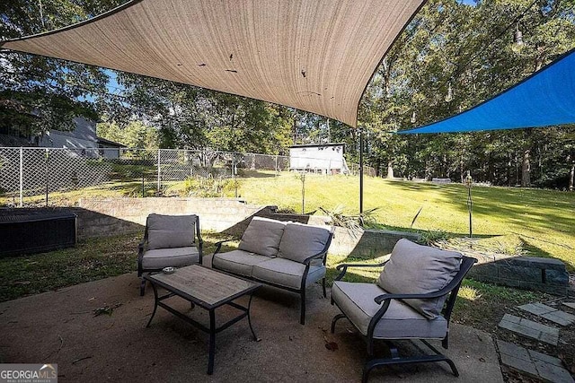 view of patio / terrace featuring an outdoor hangout area