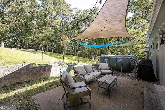 view of patio with outdoor lounge area