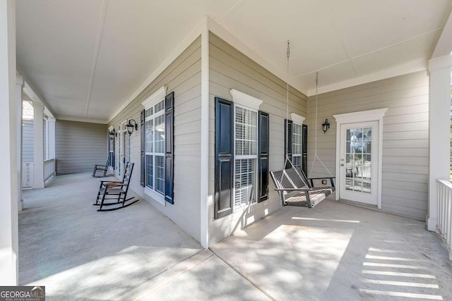 view of patio with a porch