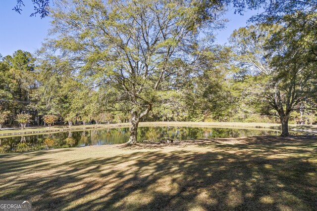 view of yard featuring a water view