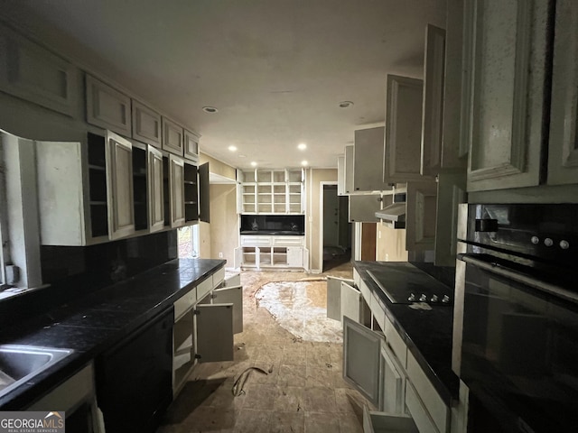 kitchen with black appliances