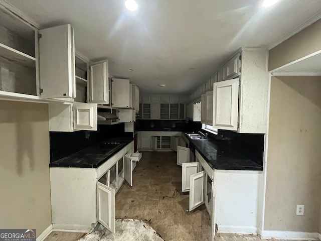 kitchen with white cabinetry and sink