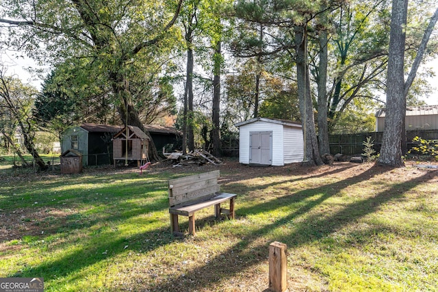 1396 Gale Dr, Norcross, GA 30093 - view of yard featuring a storage shed