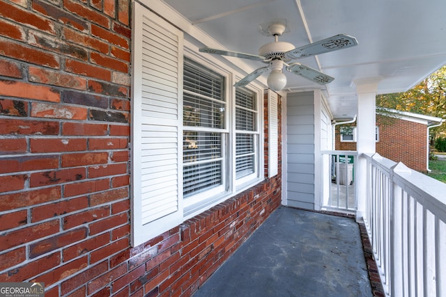 1396 Gale Dr, Norcross, GA 30093 - covered porch featuring ceiling fan