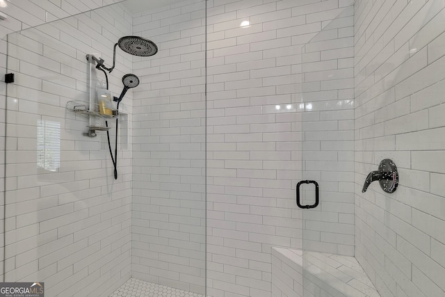 bathroom featuring walk in shower