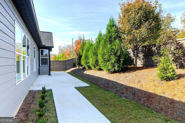 view of yard featuring a patio area