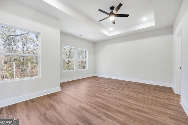 unfurnished room featuring a wealth of natural light and wood-type flooring