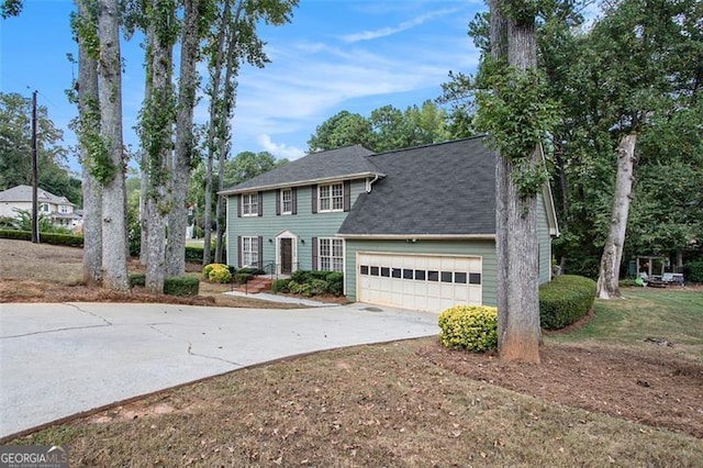 view of front of house with a garage