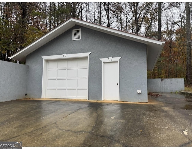 view of garage